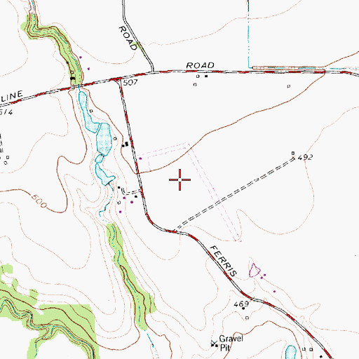 Topographic Map of Lancaster Regional Airport, TX