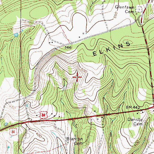 Topographic Map of Hunter Lowry Airport (historical), TX