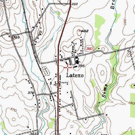 Topographic Map of Bruner Airport, TX