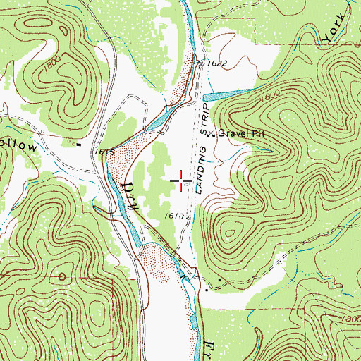 Topographic Map of Flying J Ranch Airport, TX