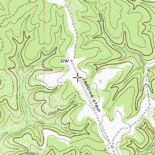 Topographic Map of Prade Ranch Airport, TX