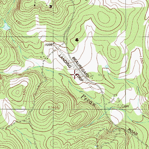 Topographic Map of Tarry Bank Airport, TX