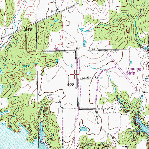 Topographic Map of Windmill Hill Airport (historical), TX