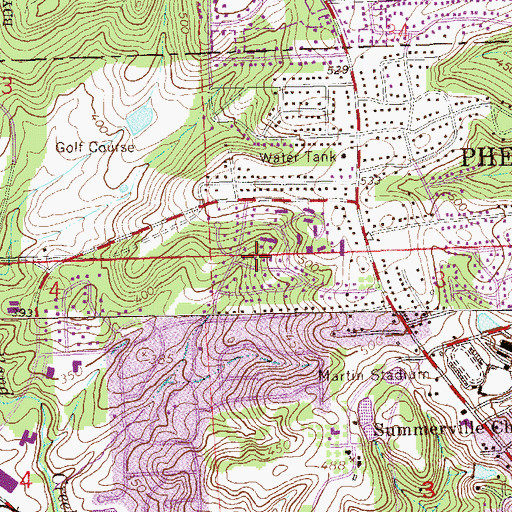 Topographic Map of Carriage Hill, AL