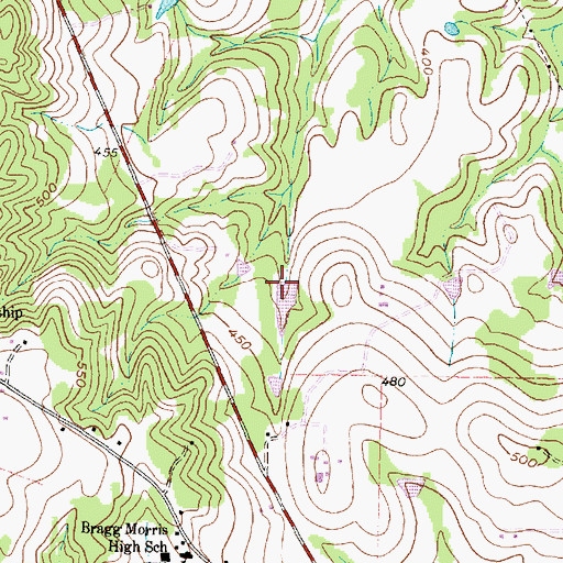 Topographic Map of Fraser Farm Airport (historical), TX