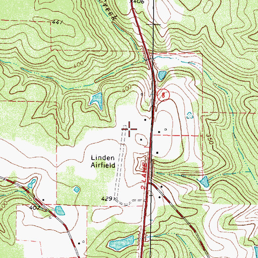 Topographic Map of Boon/Lovelace Airport, TX