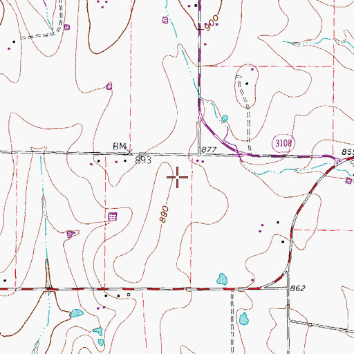 Topographic Map of Freedom Field, TX