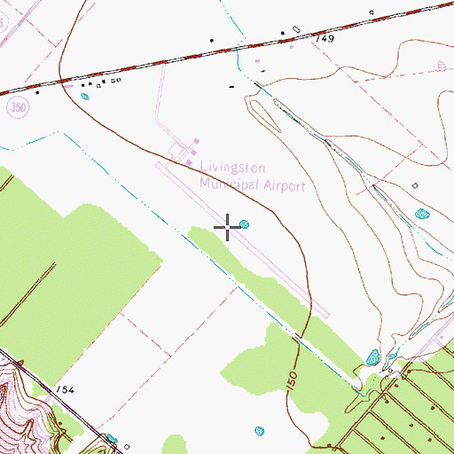 Topographic Map of Livingston Municipal Airport, TX
