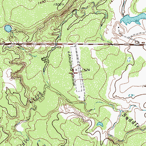 Topographic Map of Walker Ranch Airport (historical), TX