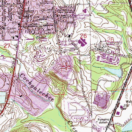 Topographic Map of Fontaine Village, AL