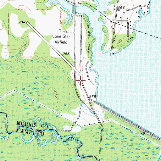 Topographic Map of Lone Star Steel Company Airport (historical), TX