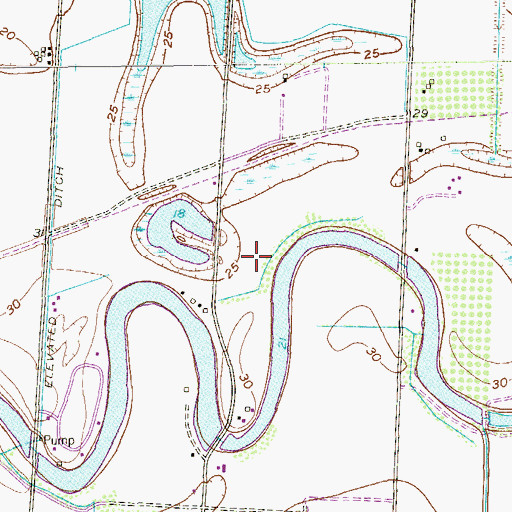 Topographic Map of Drennan Farm Airport, TX