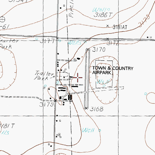 Topographic Map of Lubbock Executive Airpark, TX