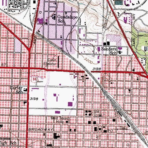 Topographic Map of Department of Public Safety Heliport, TX