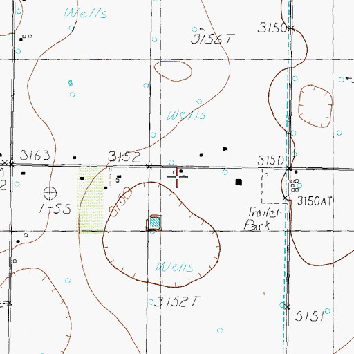 Topographic Map of Bartos Farm Airport, TX