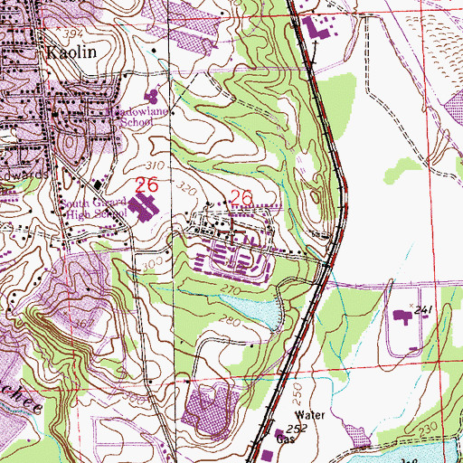 Topographic Map of Garrett Heights, AL