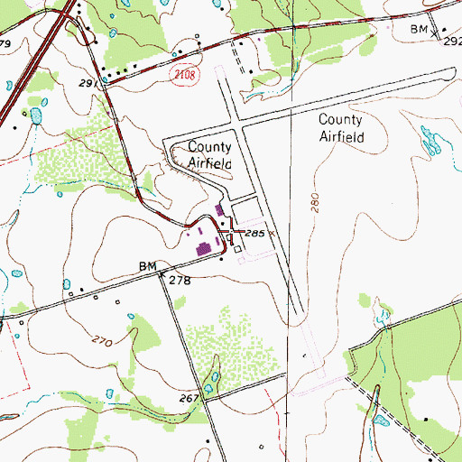 Topographic Map of Angelina County Airport, TX