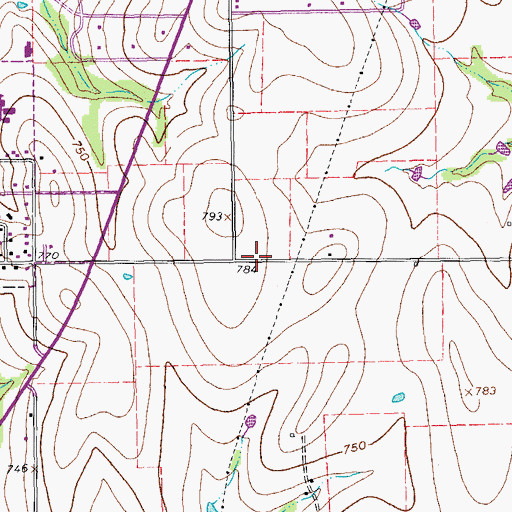 Topographic Map of Drewery Airport (historical), TX