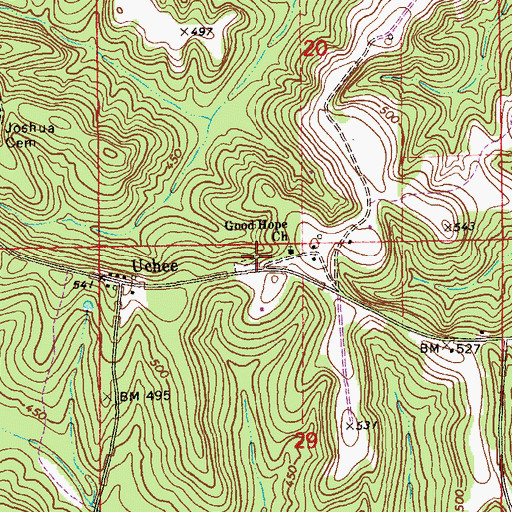 Topographic Map of Good Hope Cemetery, AL
