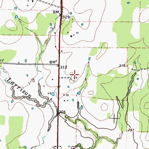 Topographic Map of Hensarling Airport, TX