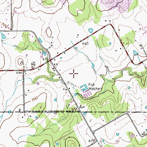 Topographic Map of Hess Airport, TX