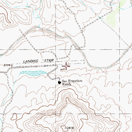Topographic Map of Chaney San Francisco Ranch Airport, TX