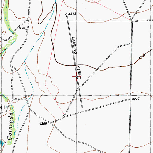 Topographic Map of Iron Mountain Ranch Airport, TX