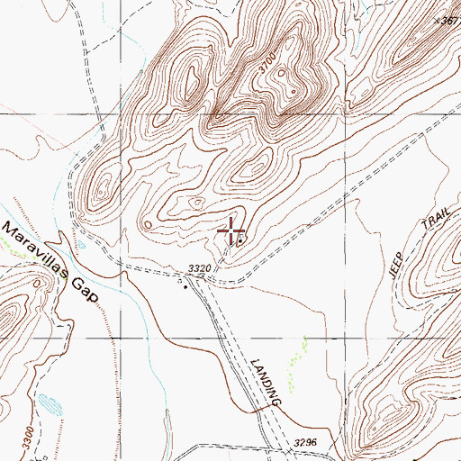 Topographic Map of Maravillas Gap Ranch Airport, TX