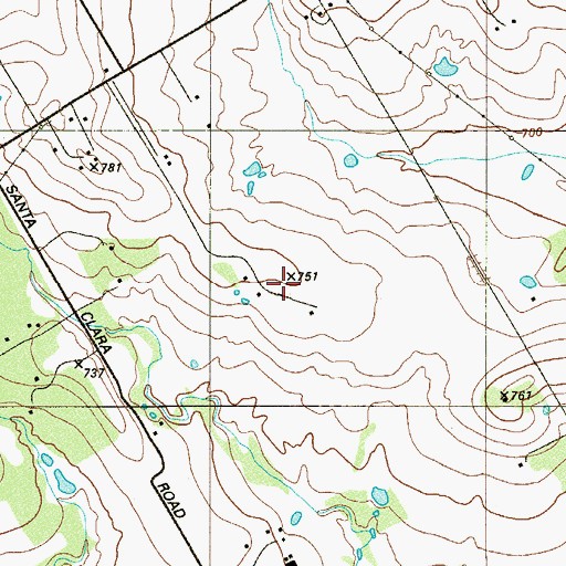 Topographic Map of H M Ranch Airport, TX