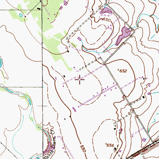 Topographic Map of Garys Airport (historical), TX