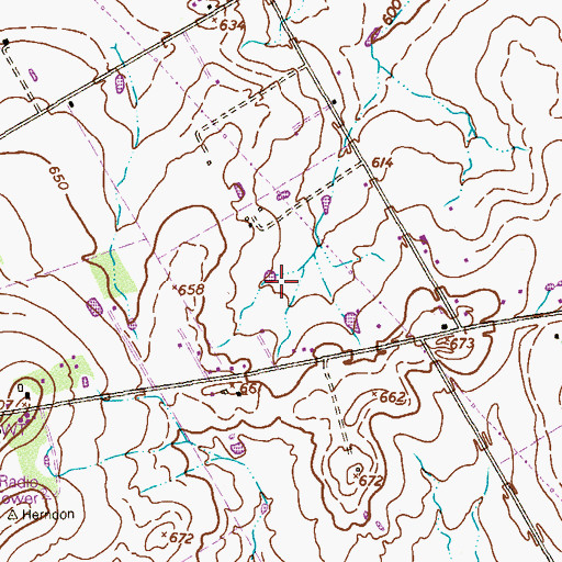 Topographic Map of Saints Strip (historical), TX