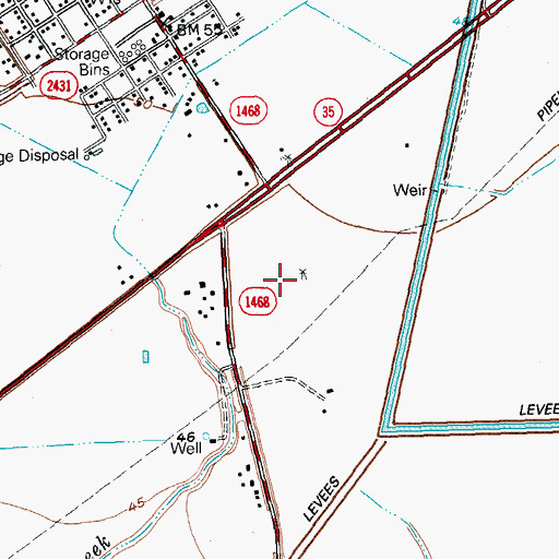 Topographic Map of W D Cornelius Ranch Airport, TX