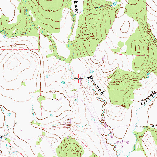 Topographic Map of Morris Lazy K Ranch Airport, TX