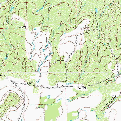 Topographic Map of Polk Ranch Airport, TX