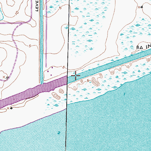 Topographic Map of Matagorda Shore Facility Heliport, TX