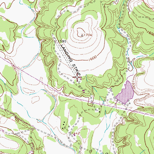 Topographic Map of T-4 Ranch Airport, TX