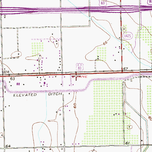 Topographic Map of Flying 'K' Ranch Ultralight Airport, TX
