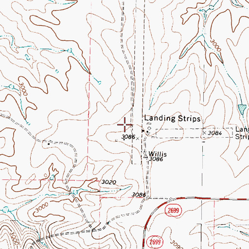 Topographic Map of Willis N Clark Airport, TX