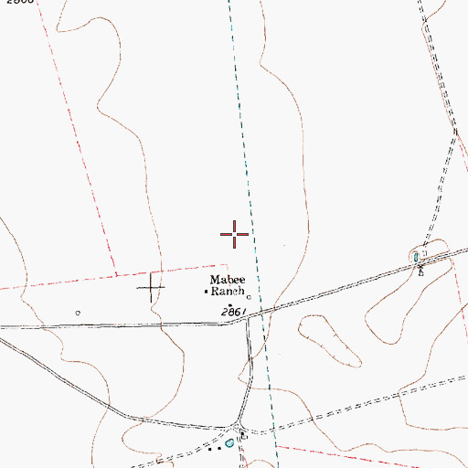 Topographic Map of Mabee Ranch Airport, TX