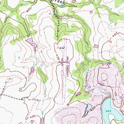 Topographic Map of Hensley Ranch Airport, TX