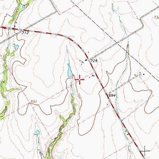 Topographic Map of Hirok Airport, TX