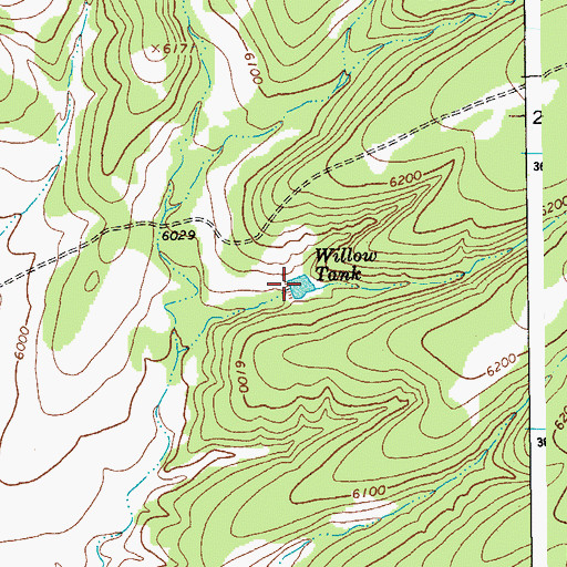 Topographic Map of Willow Tank, AZ