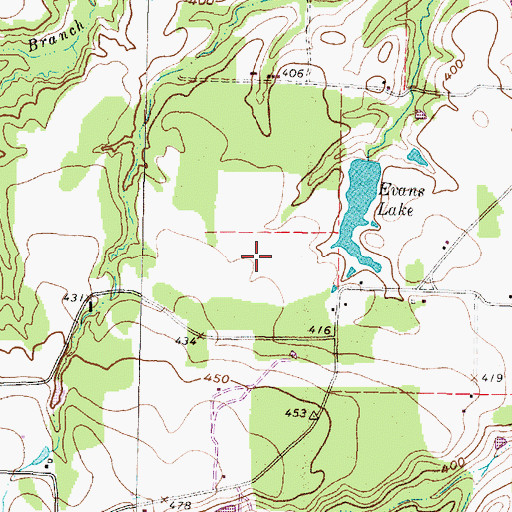 Topographic Map of Wood County Airport, TX