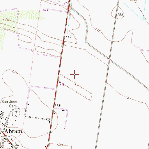 Topographic Map of Putz Airport (historical), TX