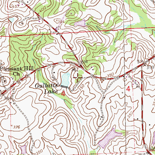 Topographic Map of Phillips-Barnett Cemetery, AL