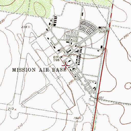 Topographic Map of Moore Field, TX