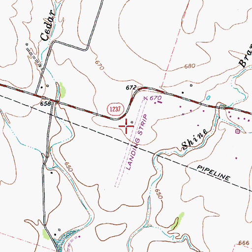 Topographic Map of Stampede Valley Airport, TX