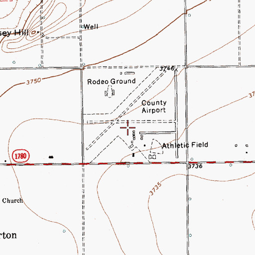 Topographic Map of Cochran County Airport, TX