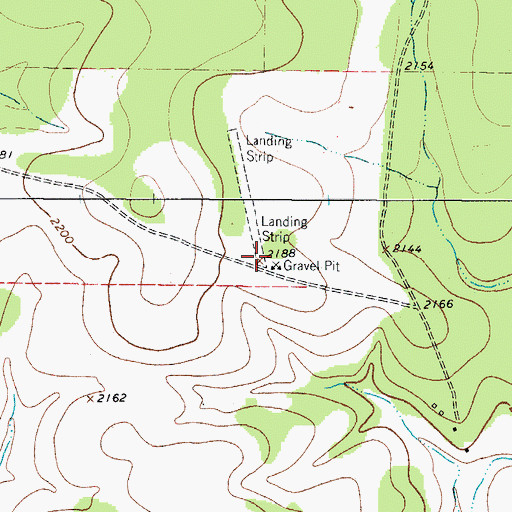 Topographic Map of Priour Ranch Airport, TX