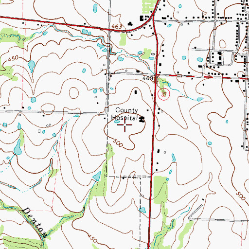 Topographic Map of Mount Vernon Medical Center Heliport, TX